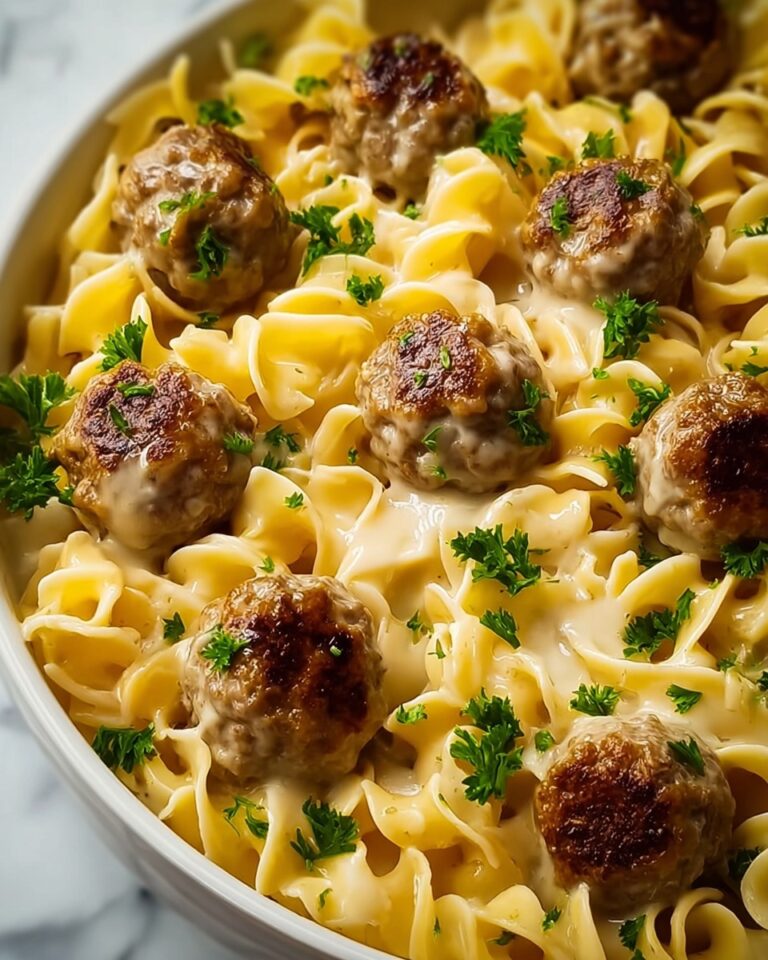 Creamy Swedish Meatball Noodle Bake Recipe