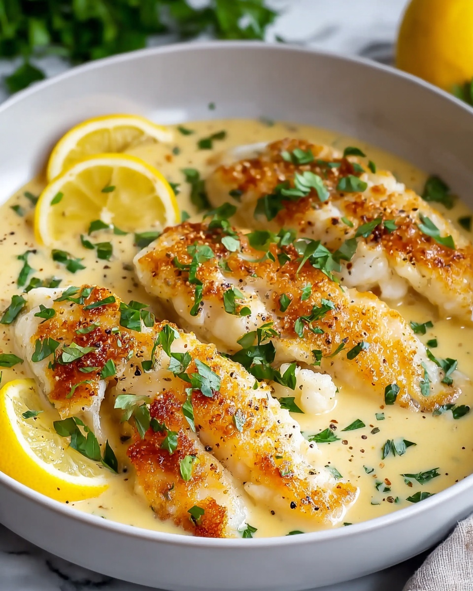Baked Cod in Coconut Lemon Cream Sauce Recipe - Recipe Image