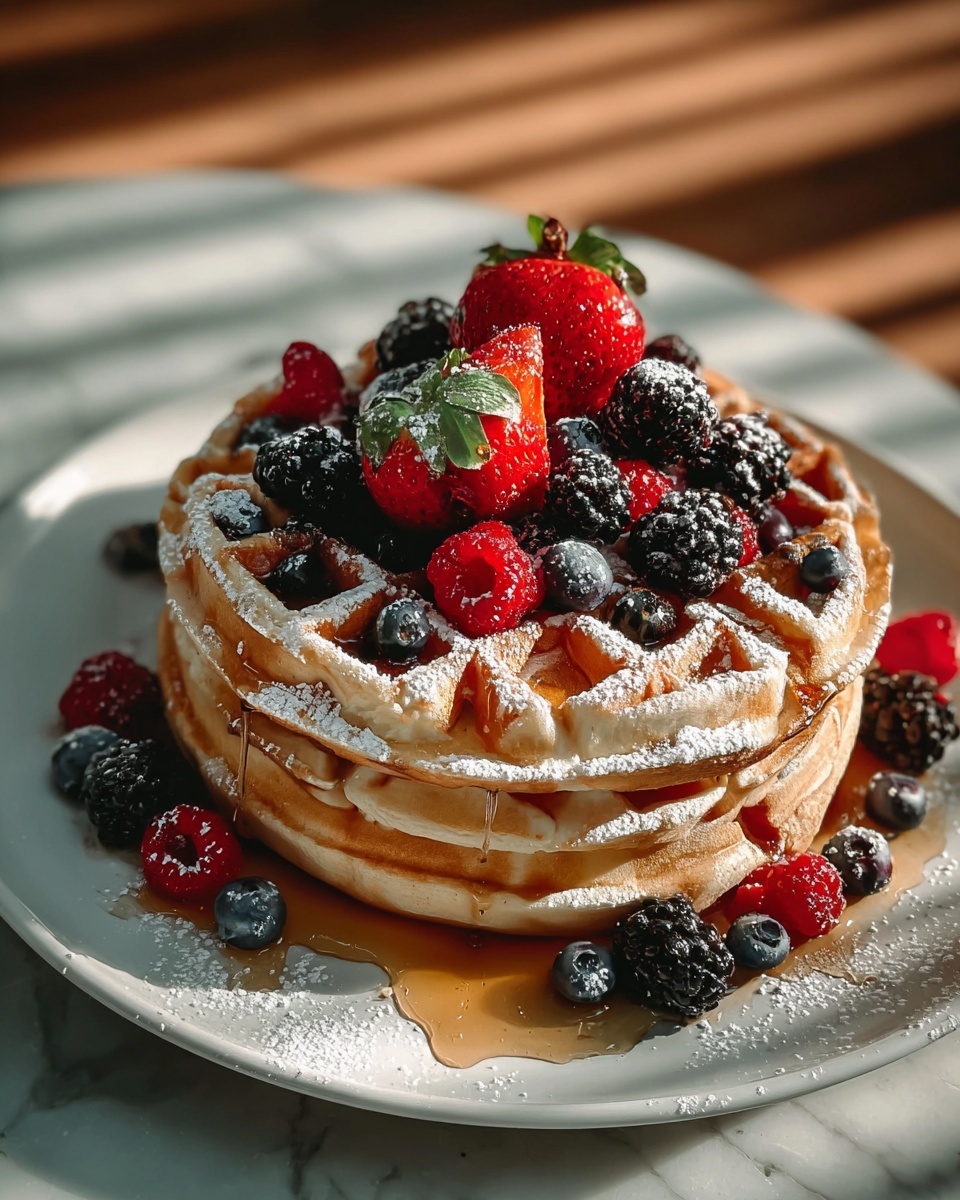 Waffles with Filling and Chocolate Glaze Recipe - Recipe Image