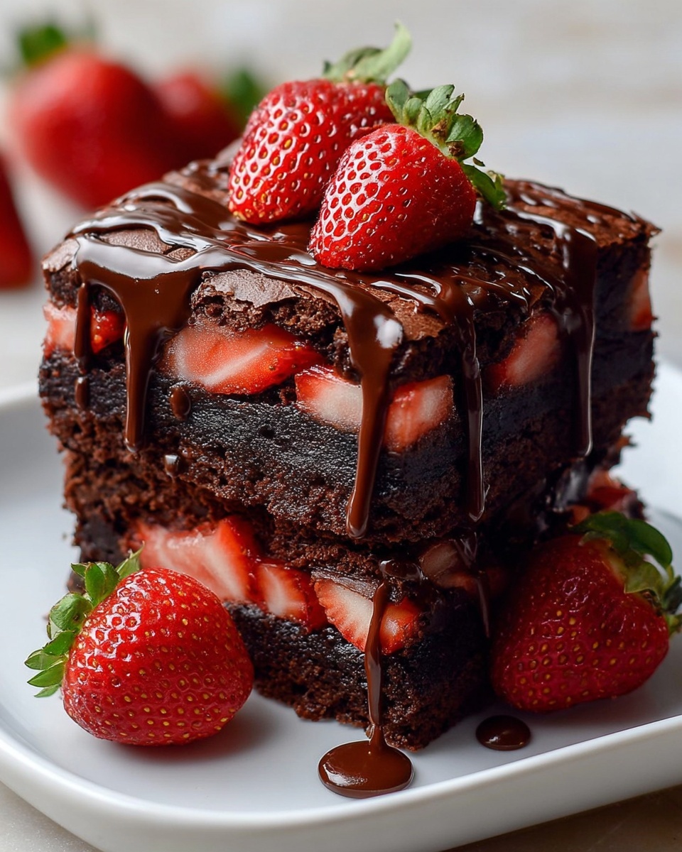 Chocolate Covered Strawberry Brownies Recipe - Recipe Image