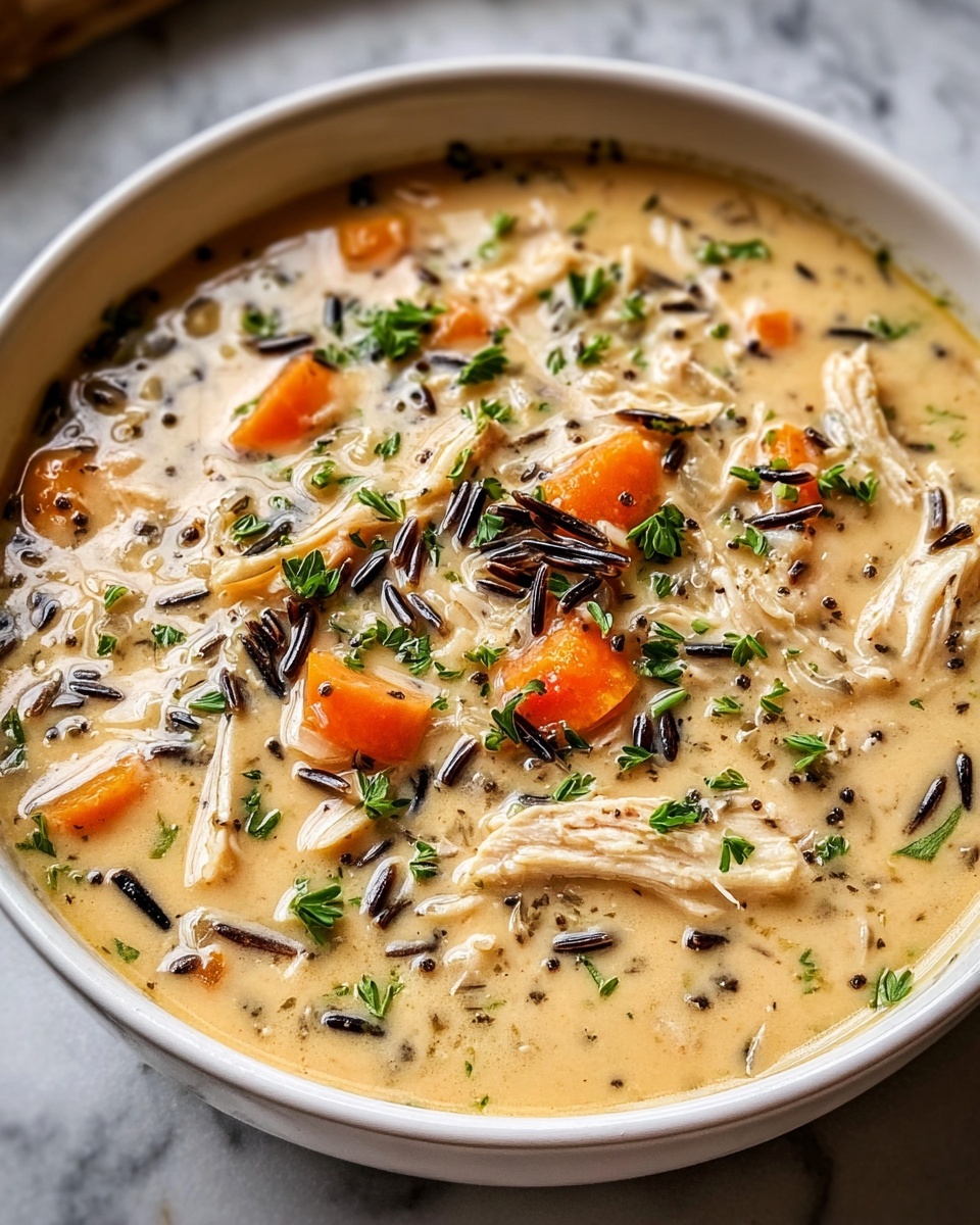 Slow Cooker Creamy Chicken and Wild Rice Soup Recipe - Recipe Image
