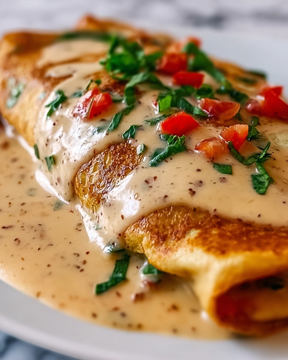 Boudin Chimichangas with Crawfish Cream Sauce Recipe - Recipe Image