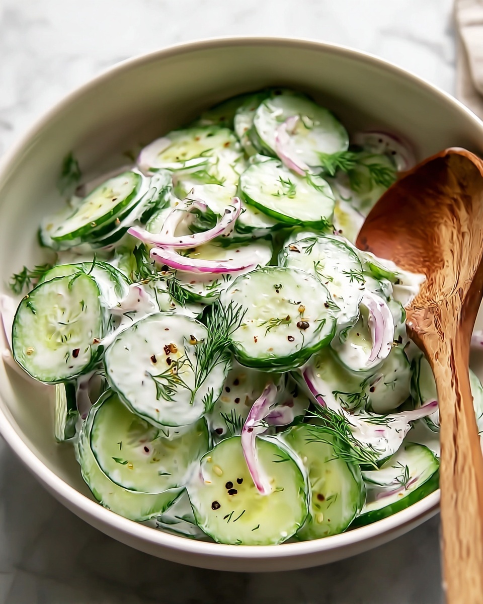 German Creamy Cucumber Salad Recipe - Recipe Image