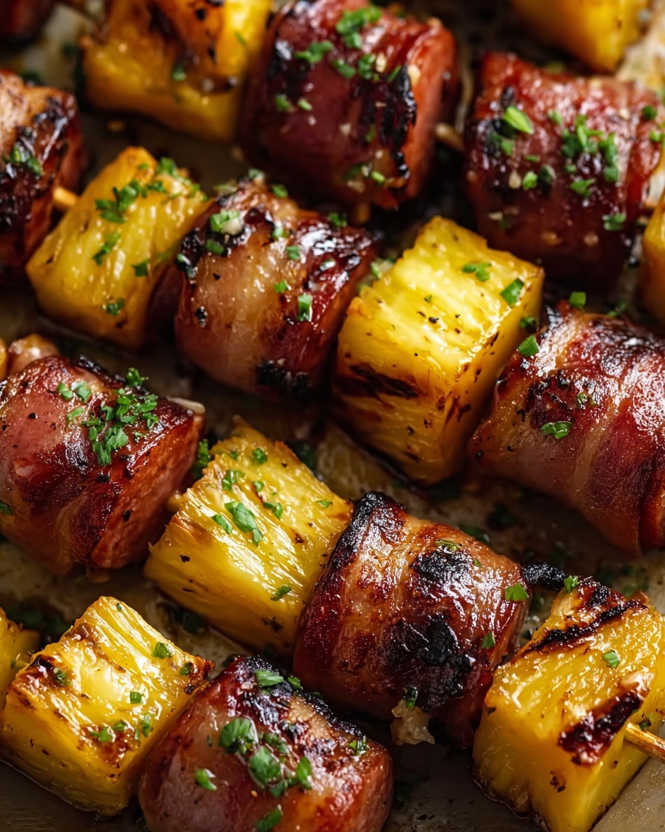 Pineapple Hasselback Kielbasa Bites Recipe - Recipe Image