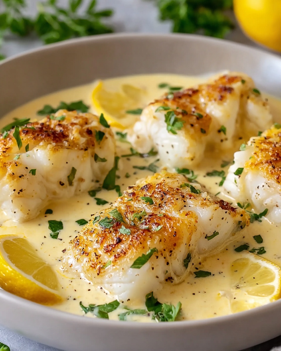 Baked Cod in Coconut Lemon Cream Sauce Recipe - Recipe Image