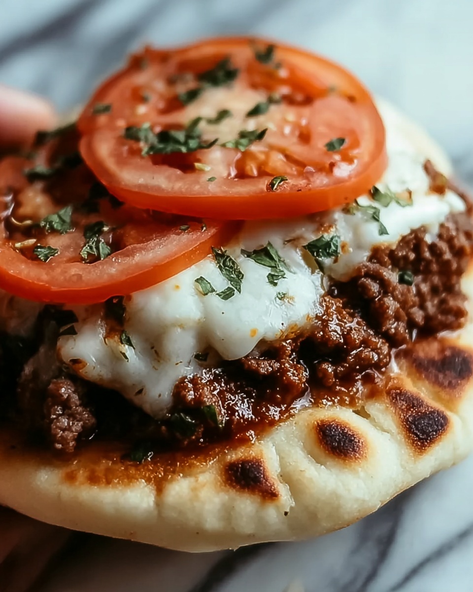 Slow-Cooked Beef Pizza Burgers Recipe - Recipe Image