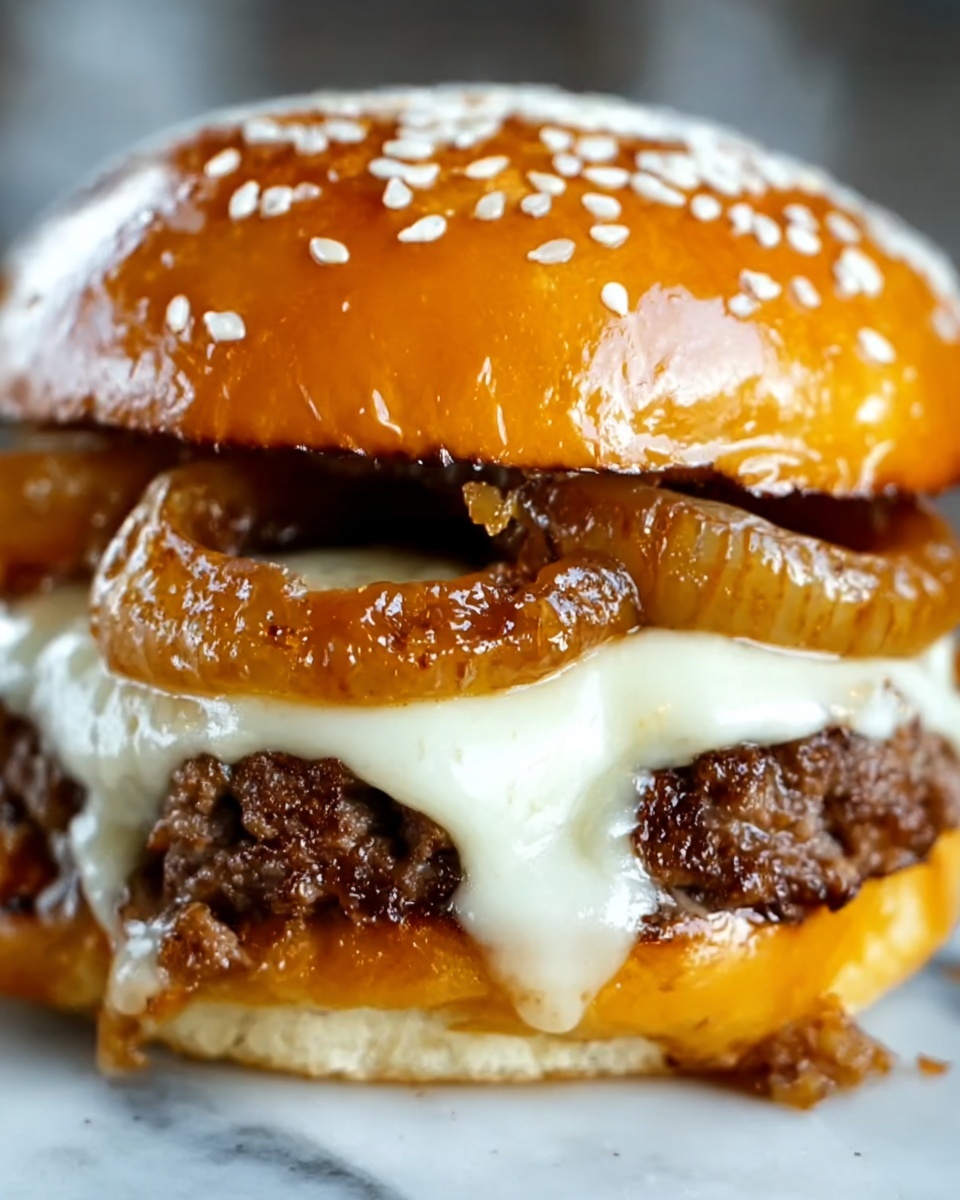 Gourmet French Onion Soup Burgers Recipe - Recipe Image