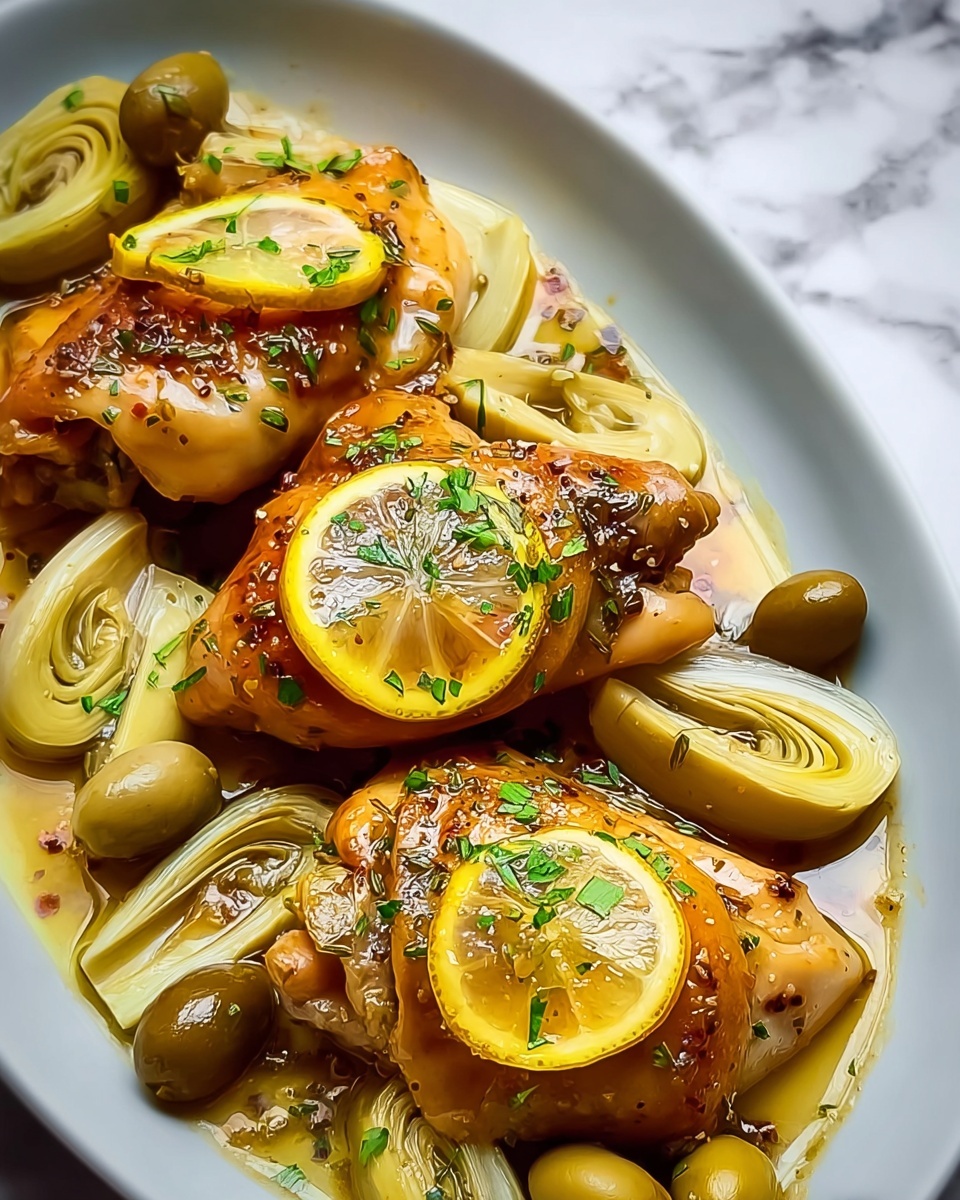 Mediterranean Lemon Chicken with Artichokes & Olives Recipe - Recipe Image
