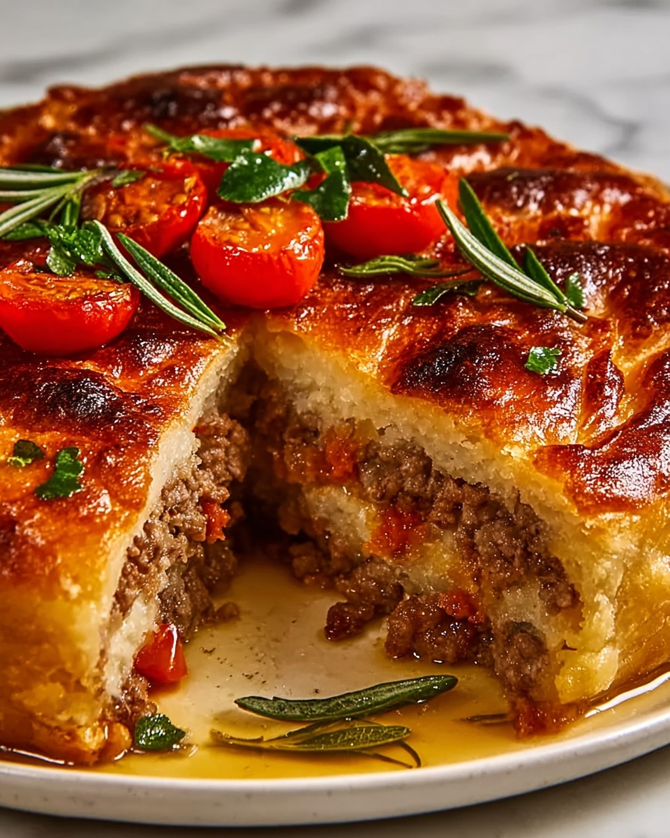 Three Meat Italian Pie Recipe - Recipe Image