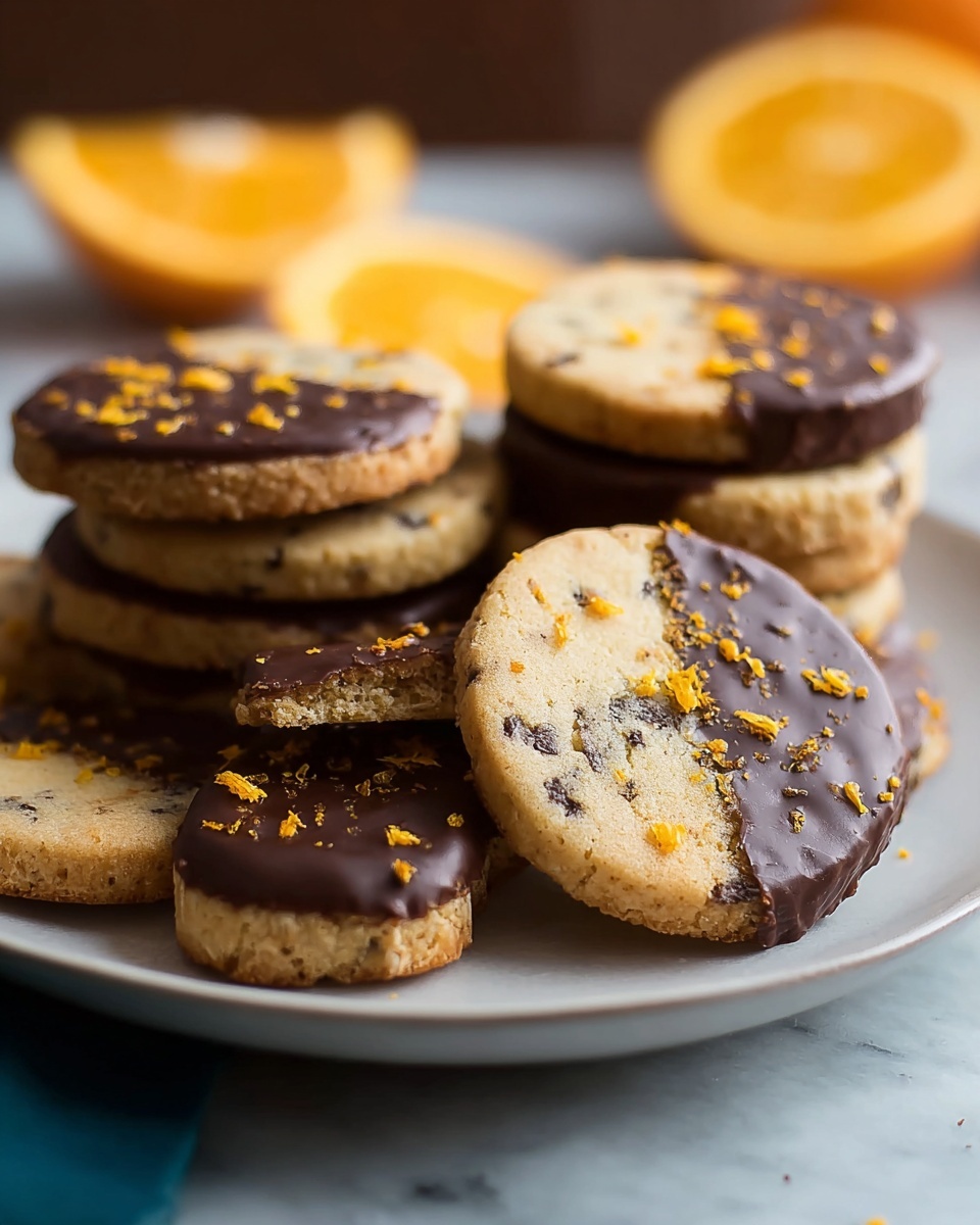 Dark Chocolate Orange Shortbread Cookies Recipe - Recipe Image