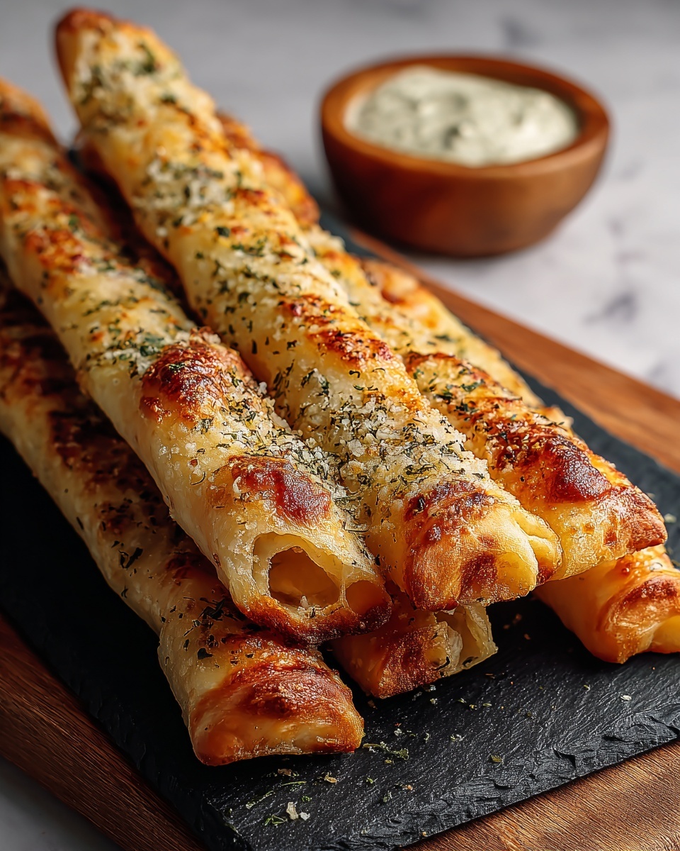 Golden Sourdough Cheesy Breadsticks Recipe - Recipe Image