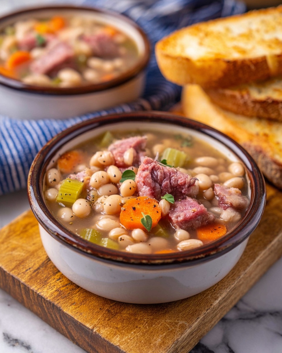 Crockpot Navy Bean Soup with Ham Shank Recipe - Recipe Image