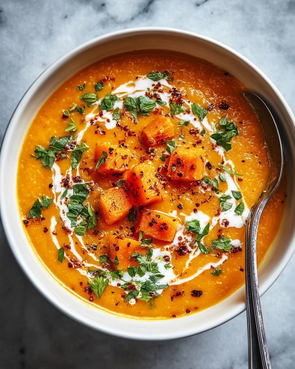 Spicy Butternut Squash and Sweet Potato Soup Recipe - Recipe Image