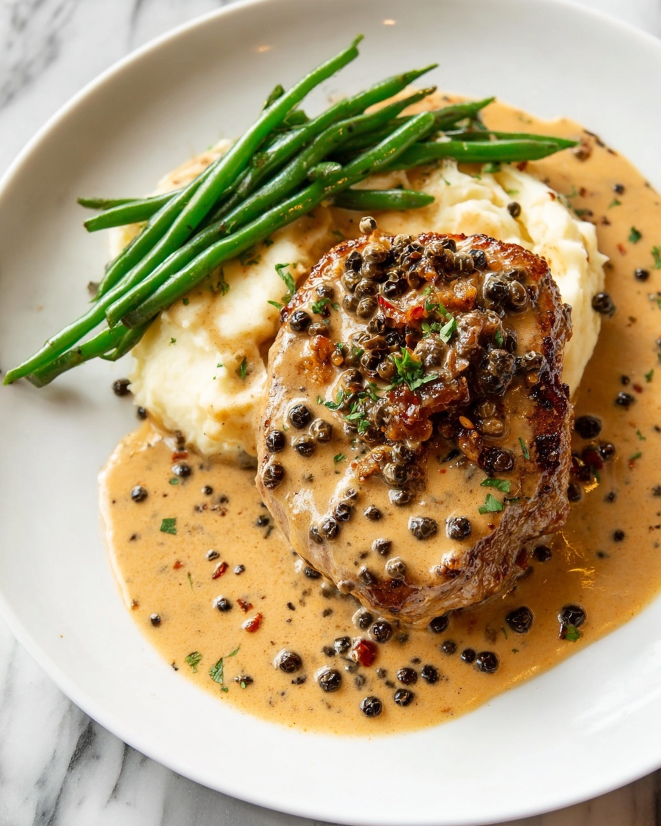 Peppercorn Sauce Pork Chops Recipe - Recipe Image