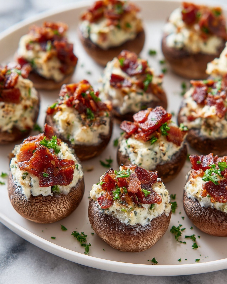 Bacon and Herb Stuffed Mushrooms Recipe - Recipe Image