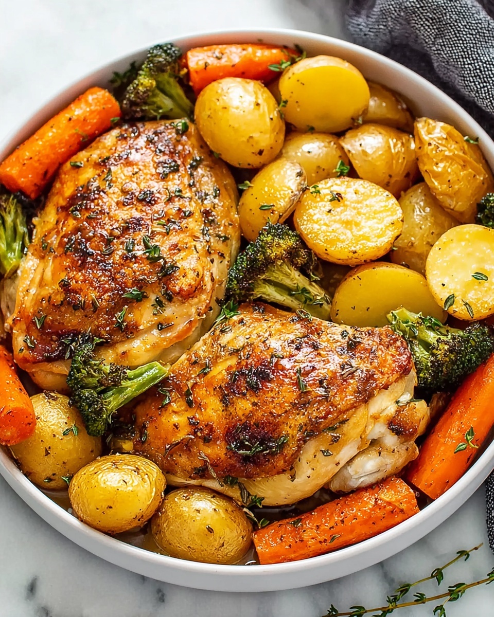 One Pan Honey Mustard Chicken & Veggies Recipe - Recipe Image