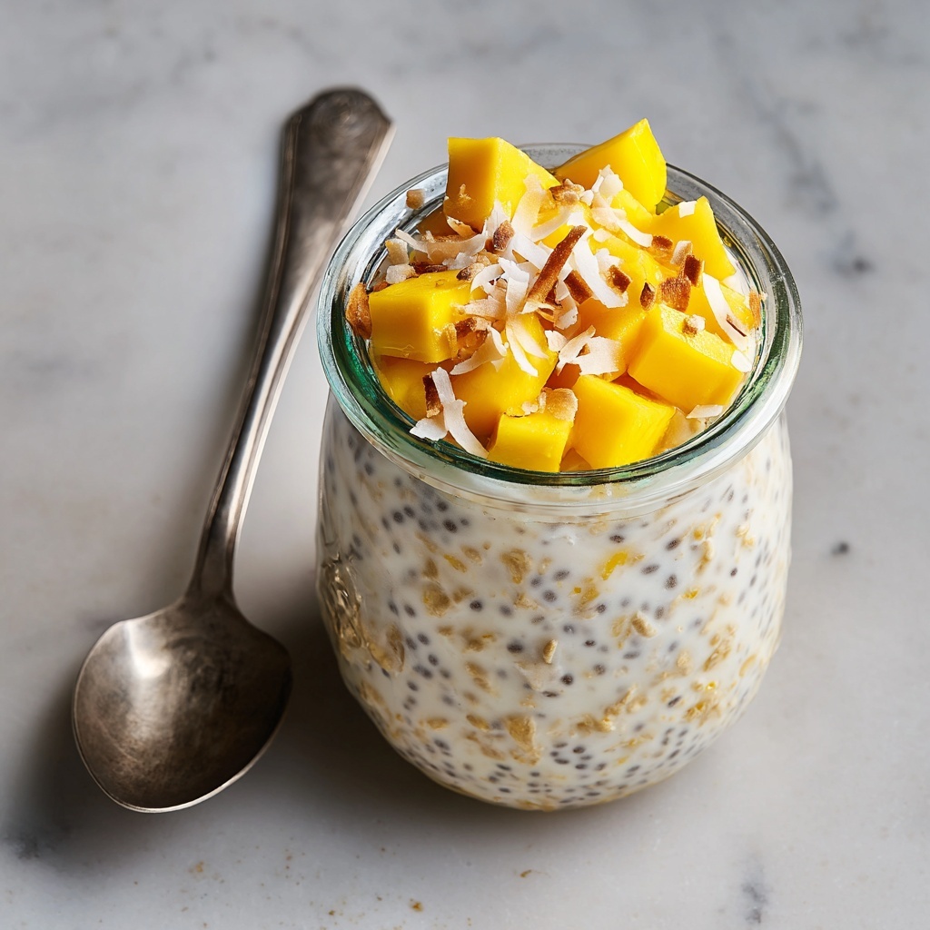 Mango Coconut Overnight Oats Recipe - Recipe Image