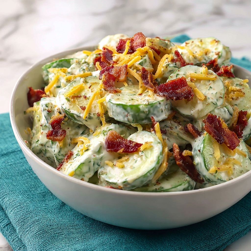 Creamy Cucumber Bacon Snack Bowl Recipe - Recipe Image