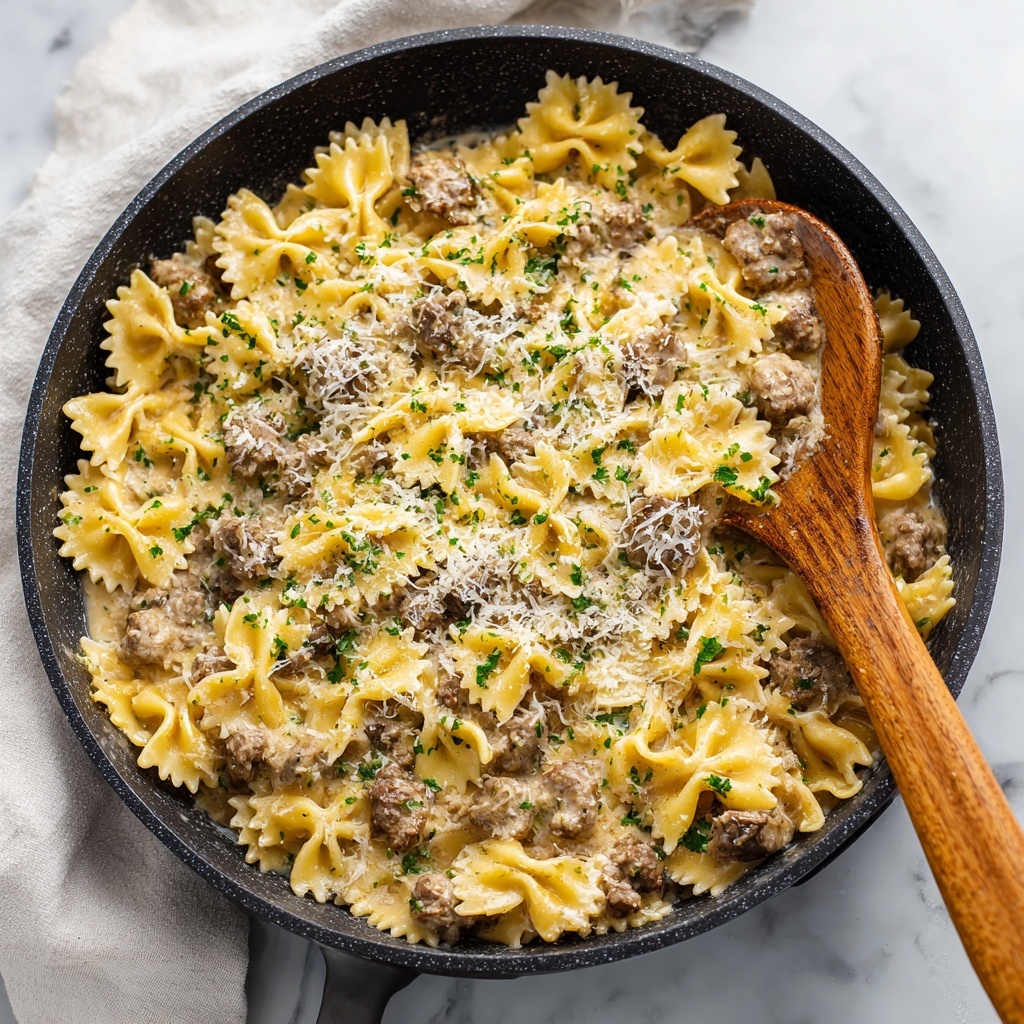 Creamy Beef and Bowtie Pasta Recipe - Recipe Image