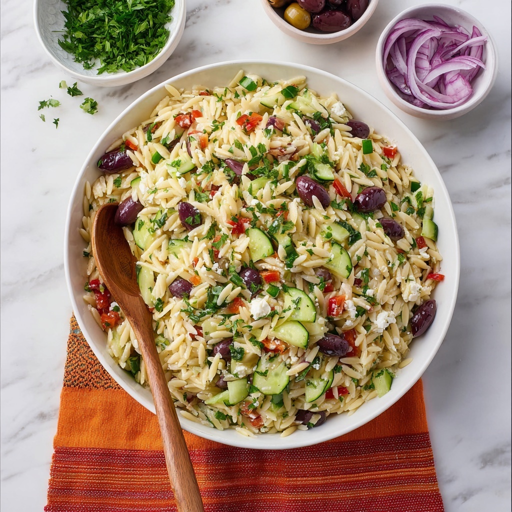 Mediterranean Orzo Pasta Salad Recipe - Recipe Image