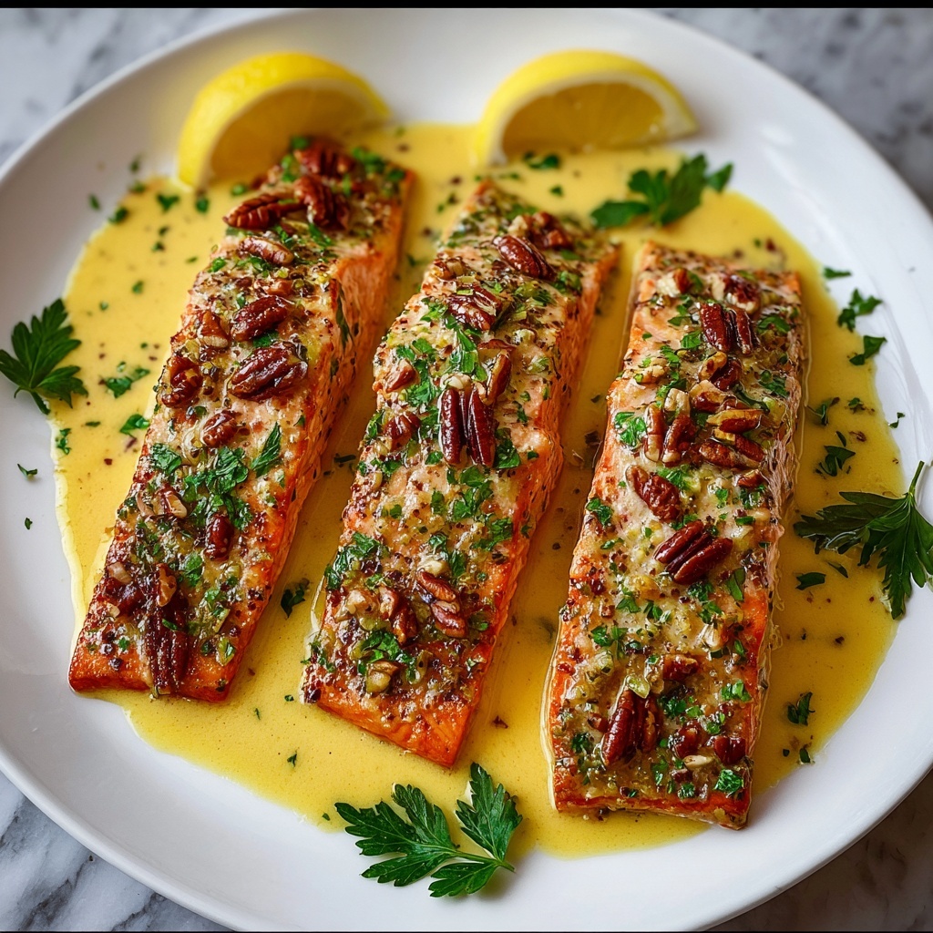 Baked Dijon Salmon with Pecans and Parsley Recipe - Recipe Image