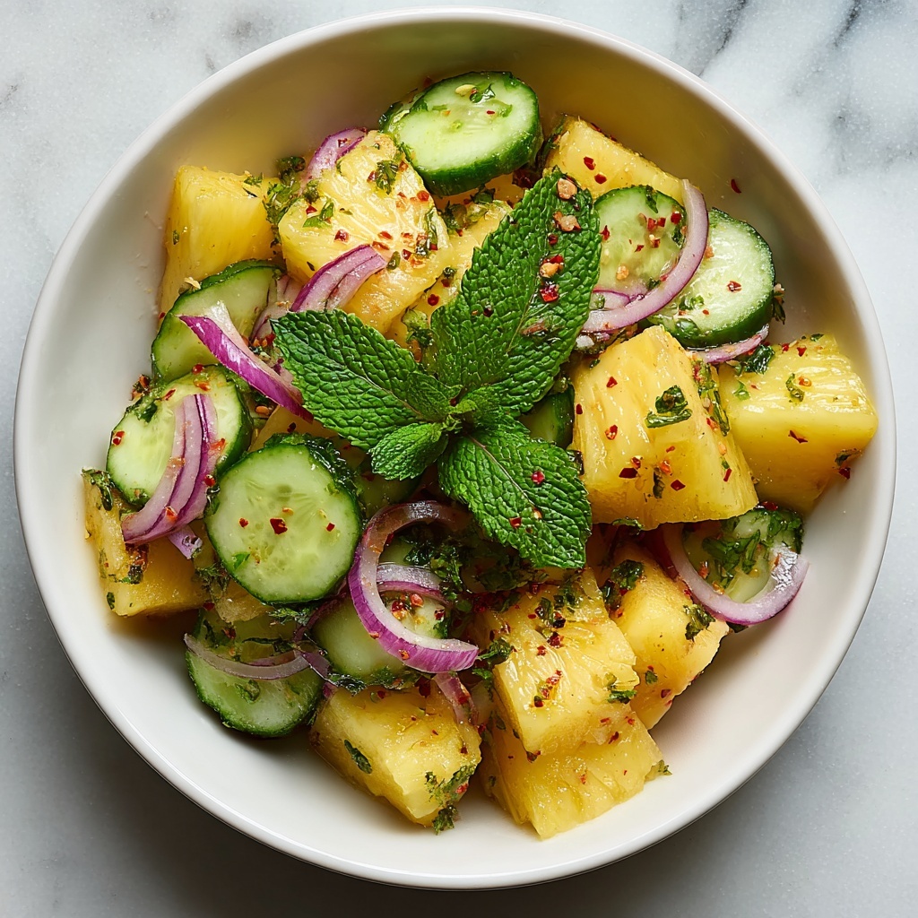 Pineapple Cucumber Salad with Lime, Mint, and Cilantro Recipe - Recipe Image