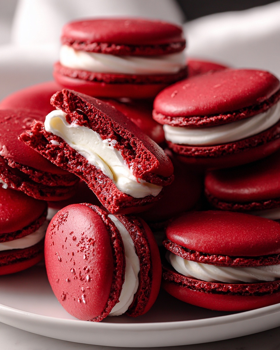 Red Velvet Macarons with Mascarpone Filling Recipe - Recipe Image
