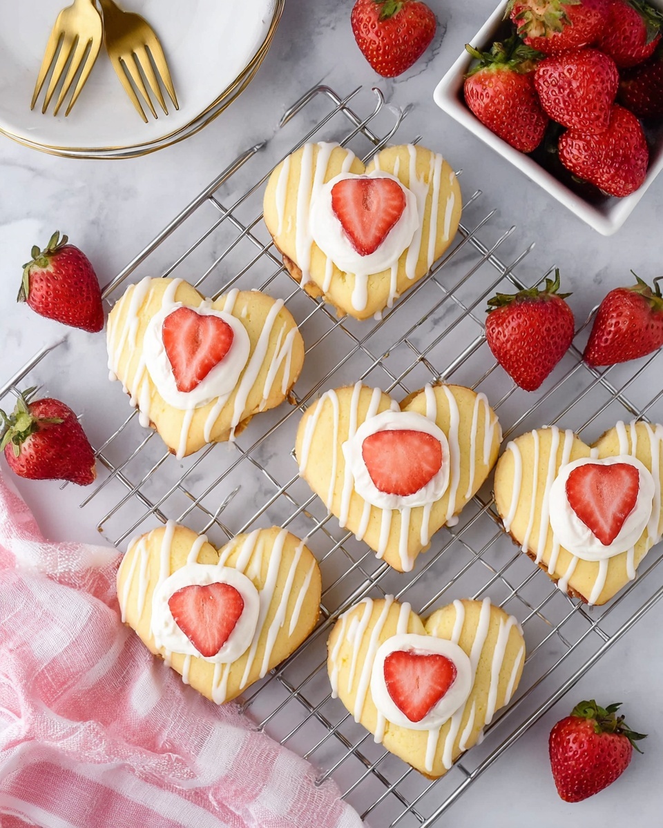 Strawberry Cream Cheese Heart Pastries Recipe - Recipe Image