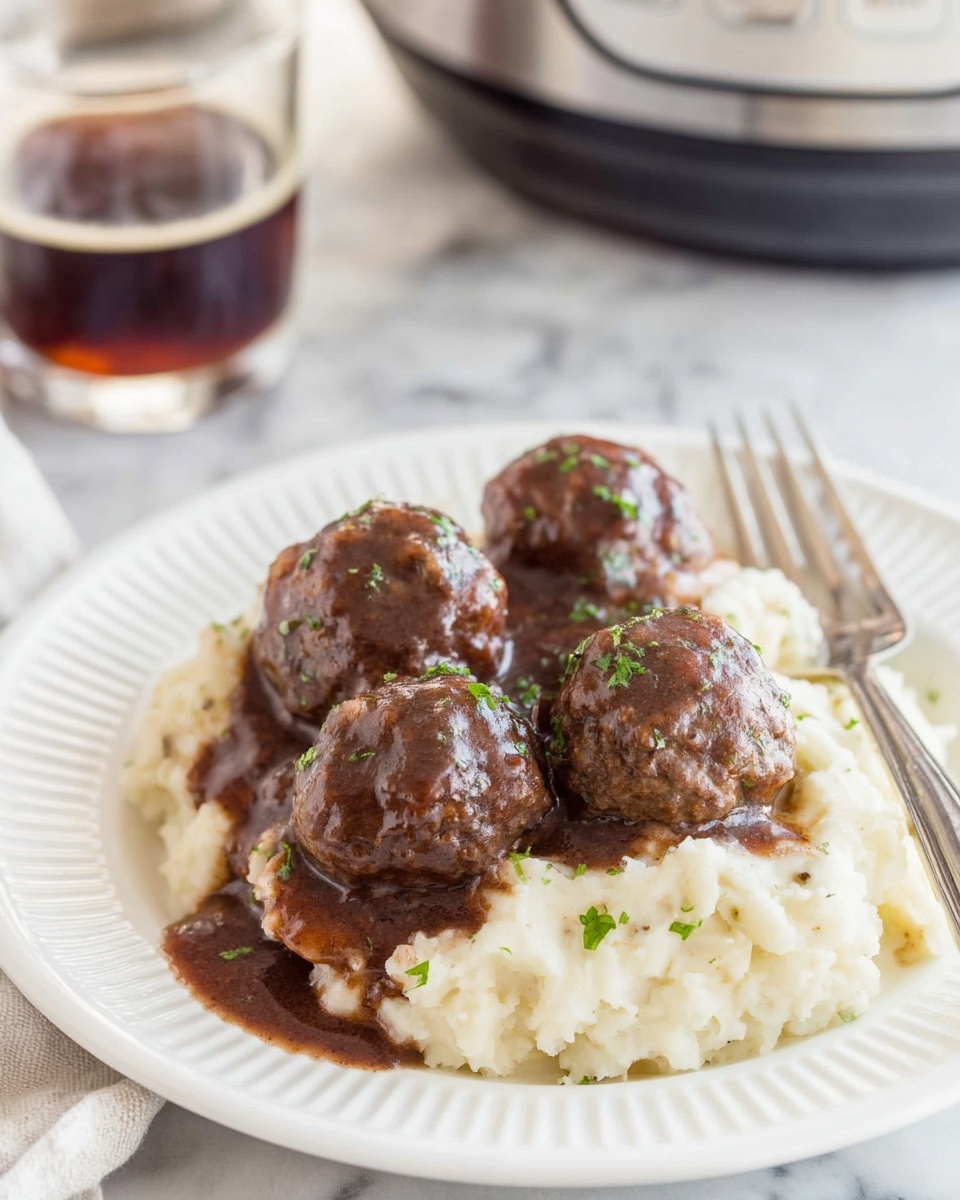 Crockpot Guinness Glazed Meatballs Recipe - Recipe Image