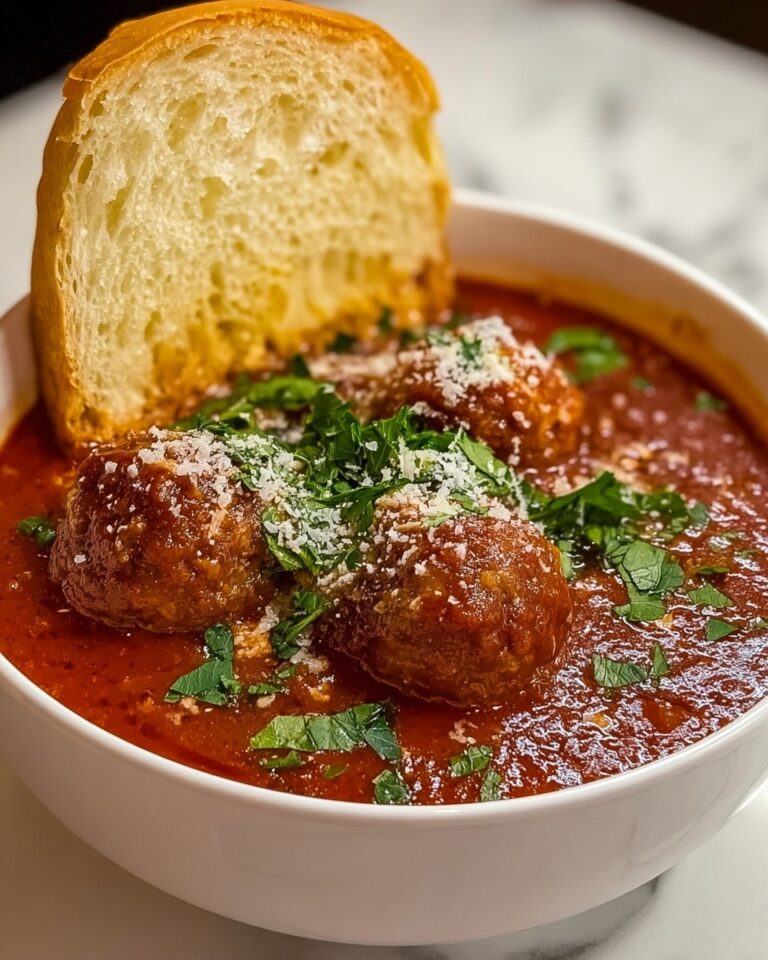 Meatball Sub Soup with Mozzarella and Parmesan Recipe