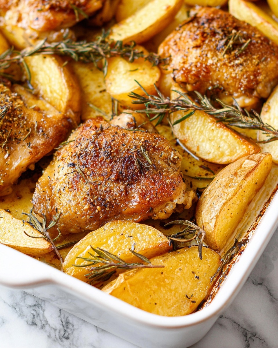 Sheet Pan Baked Chicken and Potatoes Recipe - Recipe Image