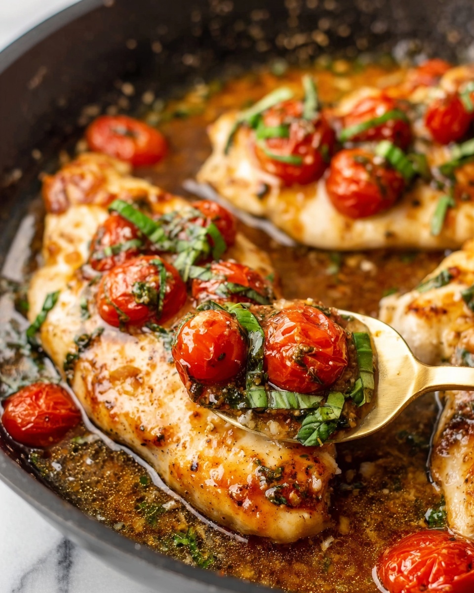 Pesto Chicken with Cherry Tomatoes and Mozzarella Recipe - Recipe Image