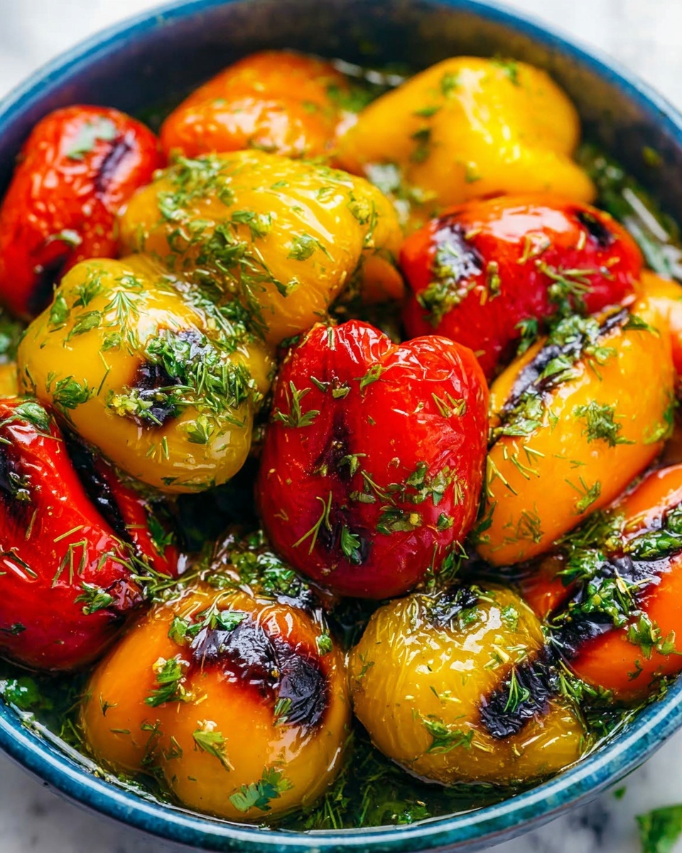 Grilled Marinated Mini Sweet Peppers with Fresh Herbs Recipe - Recipe Image