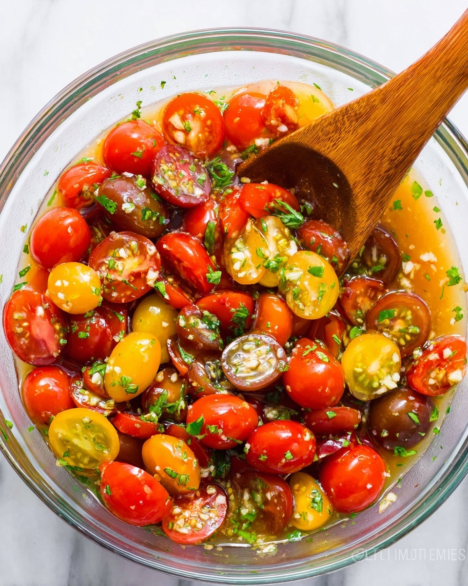 Marinated Cherry Tomatoes with Parsley and Garlic Recipe - Recipe Image