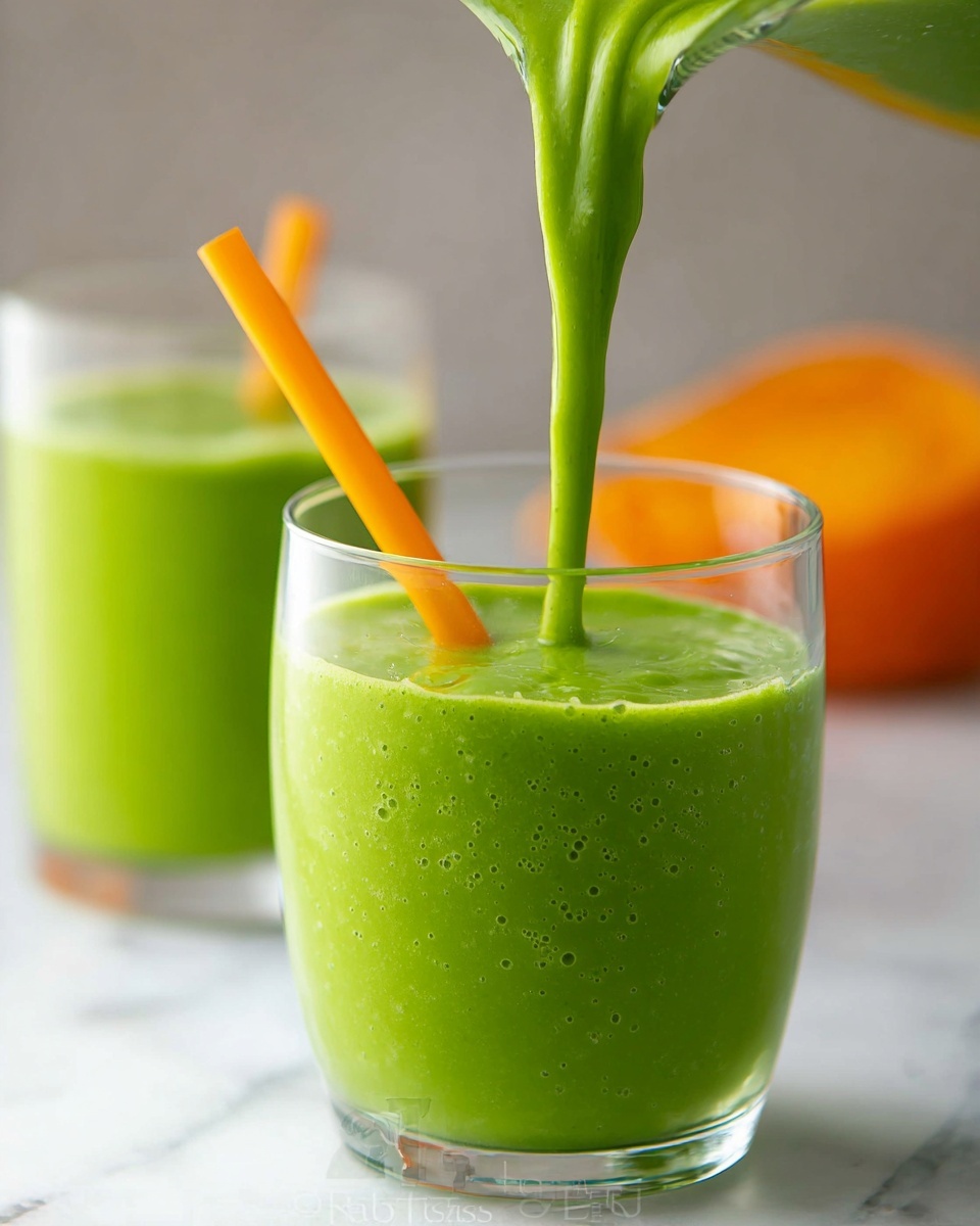 Green Smoothie Recipe with Coconut Milk, Banana, Orange, Spinach, and Pineapple Recipe - Recipe Image