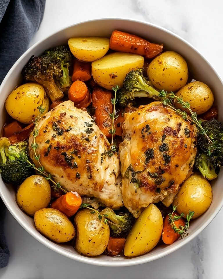 One Pan Honey Mustard Chicken & Veggies Recipe