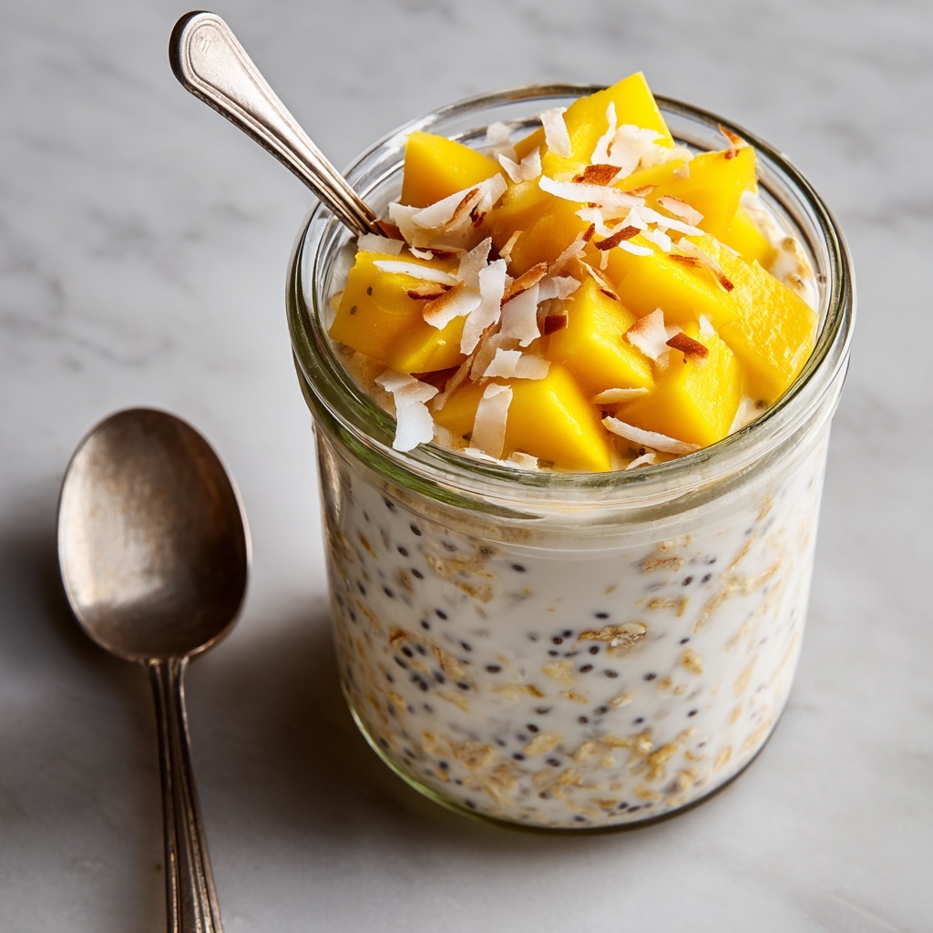 Mango Coconut Overnight Oats Recipe - Recipe Image