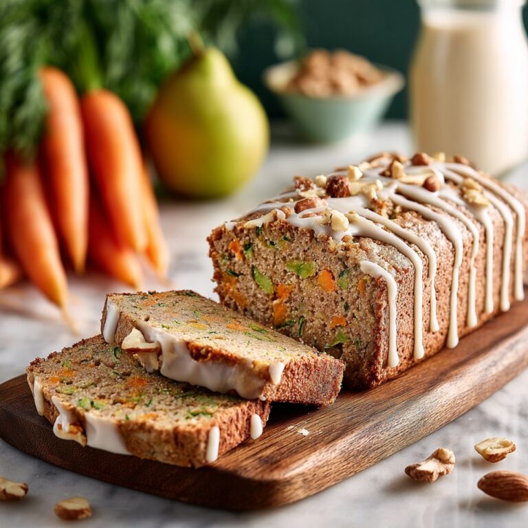 Carrot Apple Zucchini Bread with Cream Cheese Glaze Recipe