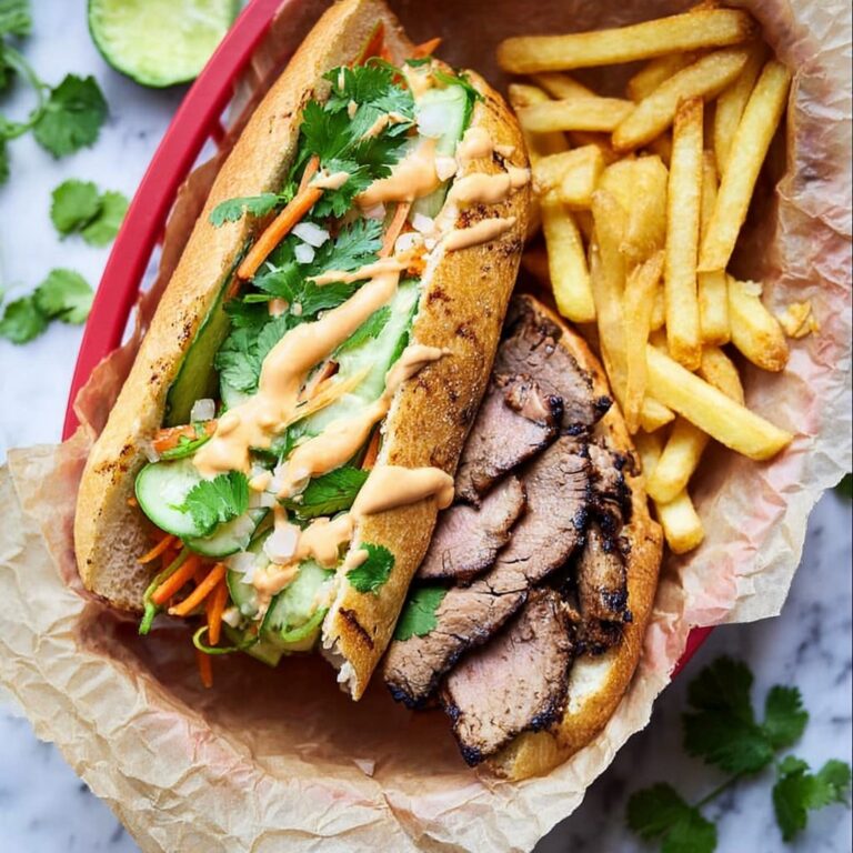 Pork Banh Mi Sandwich with Pickled Vegetables and Spicy Mayonnaise Recipe