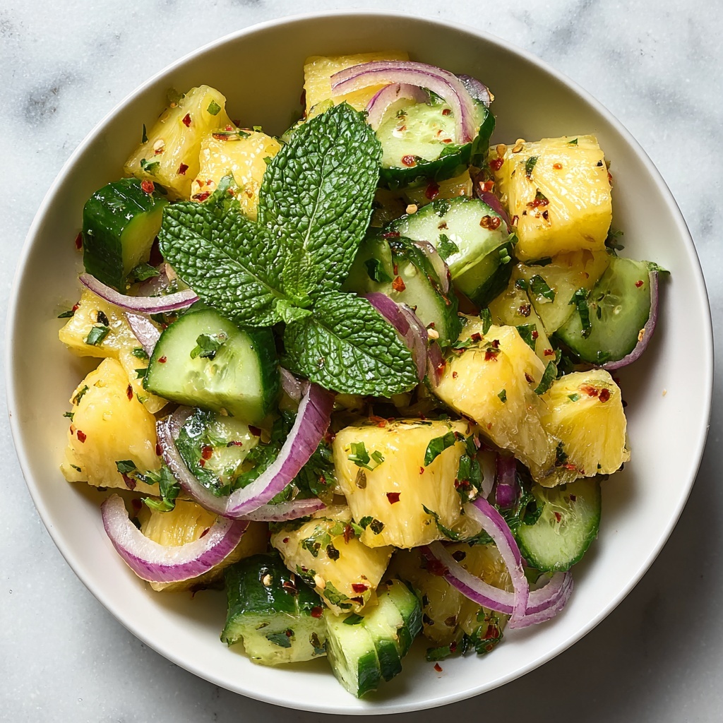 Pineapple Cucumber Salad with Lime, Mint, and Cilantro Recipe - Recipe Image