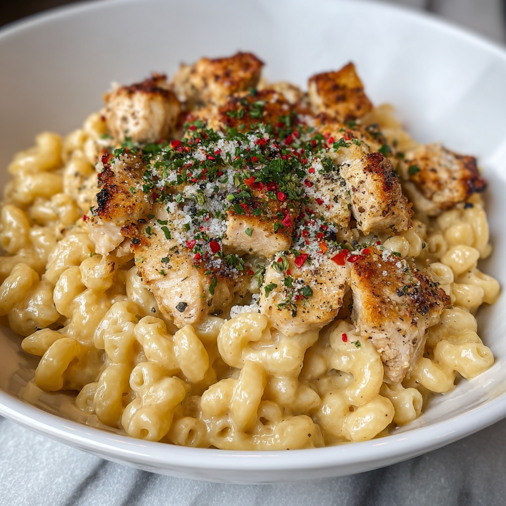 Creamy Honey Pepper Chicken Mac and Cheese Recipe - Recipe Image