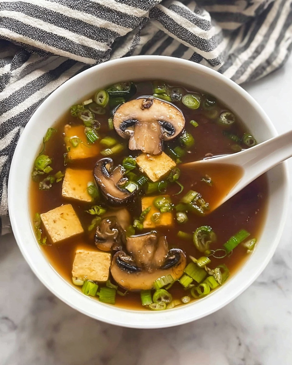 Japanese Clear Soup with Tofu and Mushrooms Recipe - Recipe Image