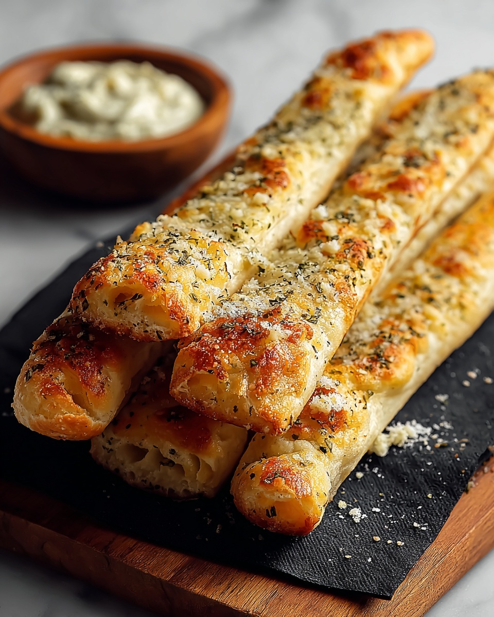 Golden Sourdough Cheesy Breadsticks Recipe - Recipe Image