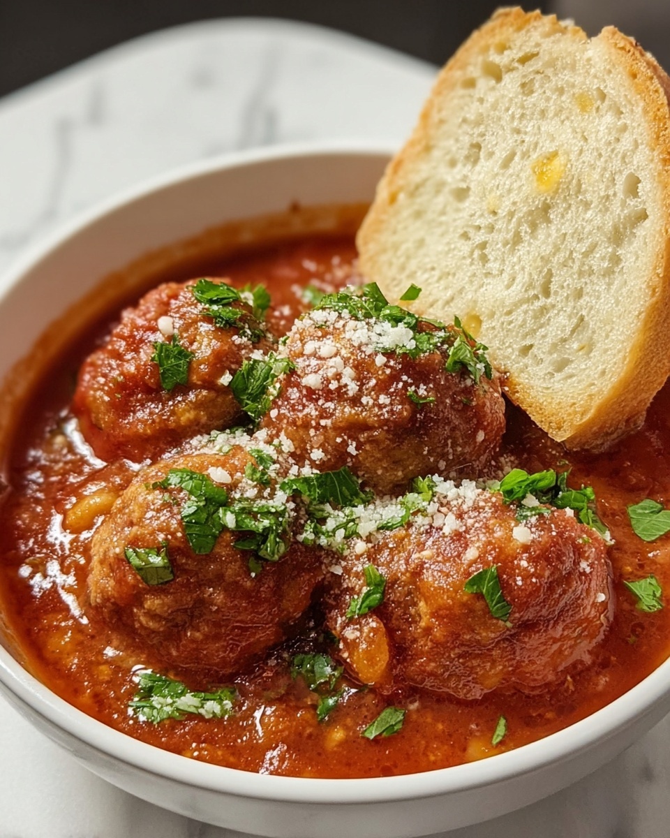 Meatball Sub Soup with Mozzarella and Parmesan Recipe - Recipe Image