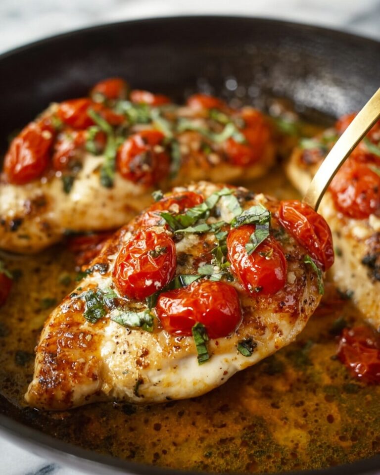 Pesto Chicken with Cherry Tomatoes and Mozzarella Recipe