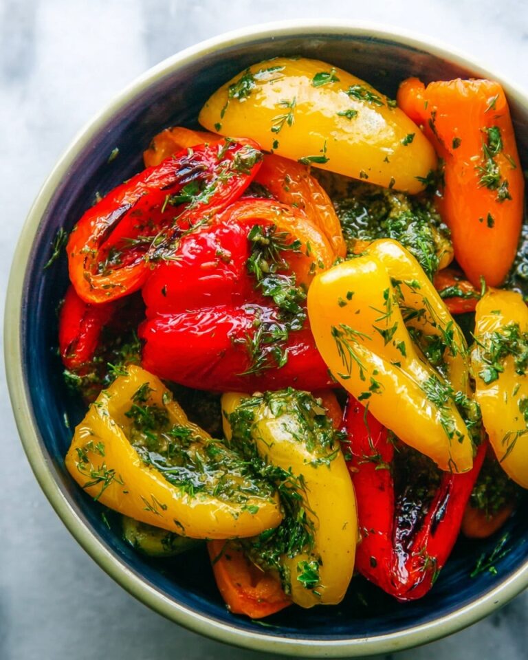 Grilled Marinated Mini Sweet Peppers with Fresh Herbs Recipe