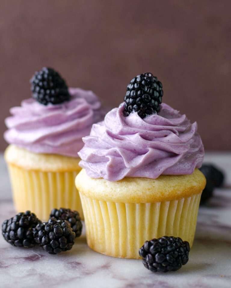 Greek Yogurt Cupcakes with Blackberry Frosting Recipe