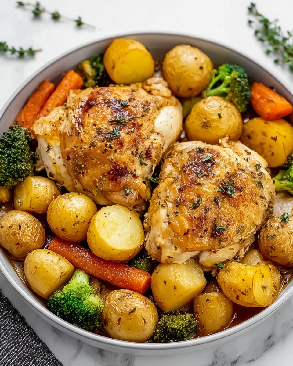 One Pan Honey Mustard Chicken & Veggies Recipe - Recipe Image