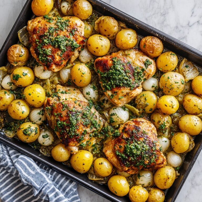 Sheet Pan Chicken and Potatoes with Honey-Garlic Butter Sauce Recipe