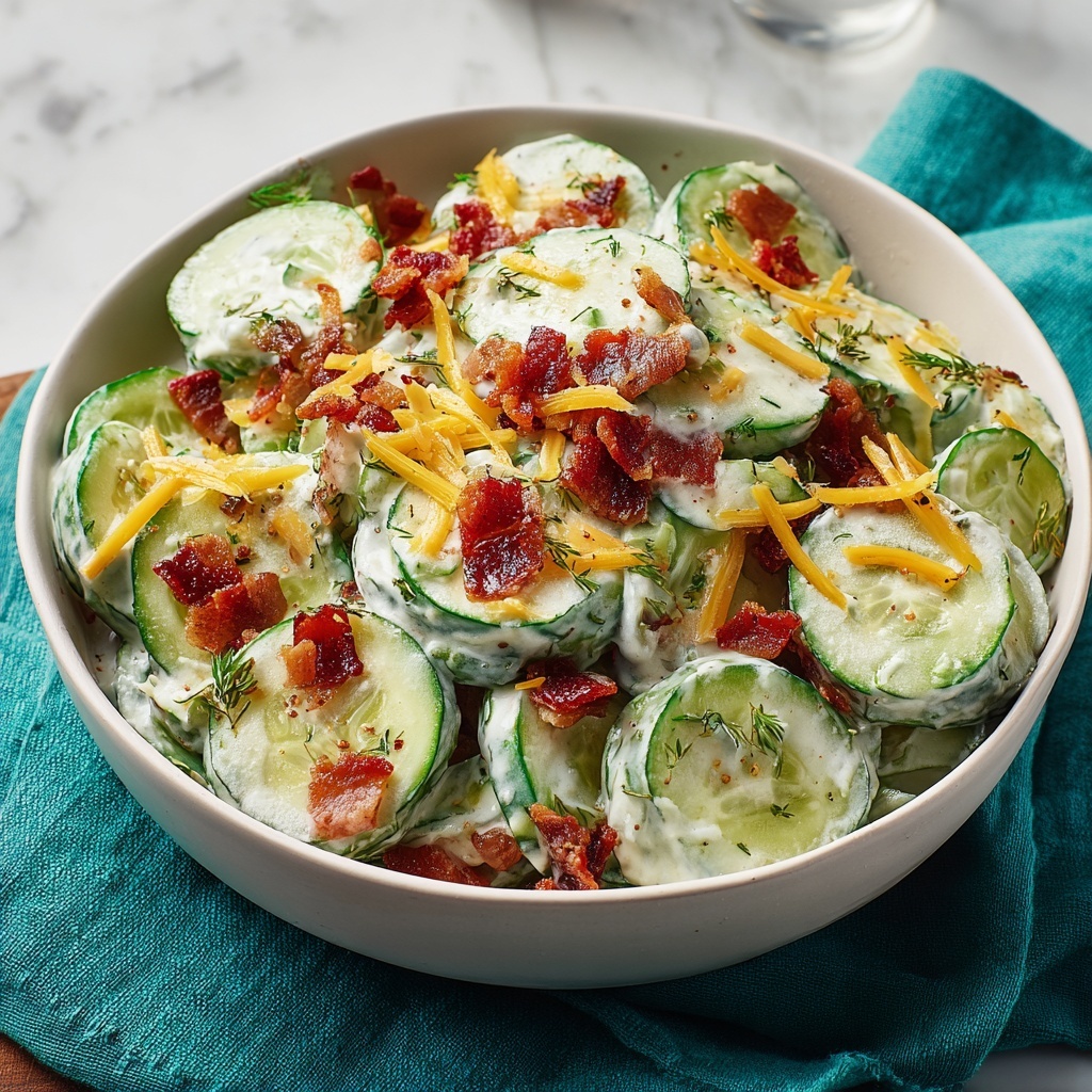 Creamy Cucumber Bacon Snack Bowl Recipe - Recipe Image